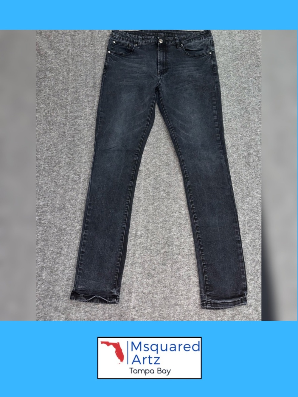 Rue21 Men's Super Skinny Ultra Flex Black Jeans 36x34 Stretch Denim